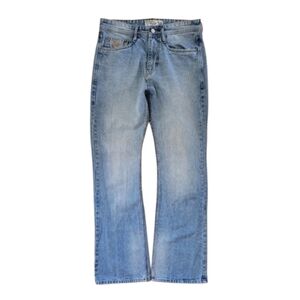 30/31 Abercrombie & Fitch Flame Embroidered Men's Relaxed Jeans Blue Y2K Style